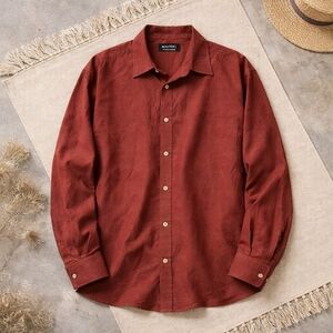 Puritan Red Wrinkle Resistant Button Down Shirt Poly/Cotton Blend Men's Med